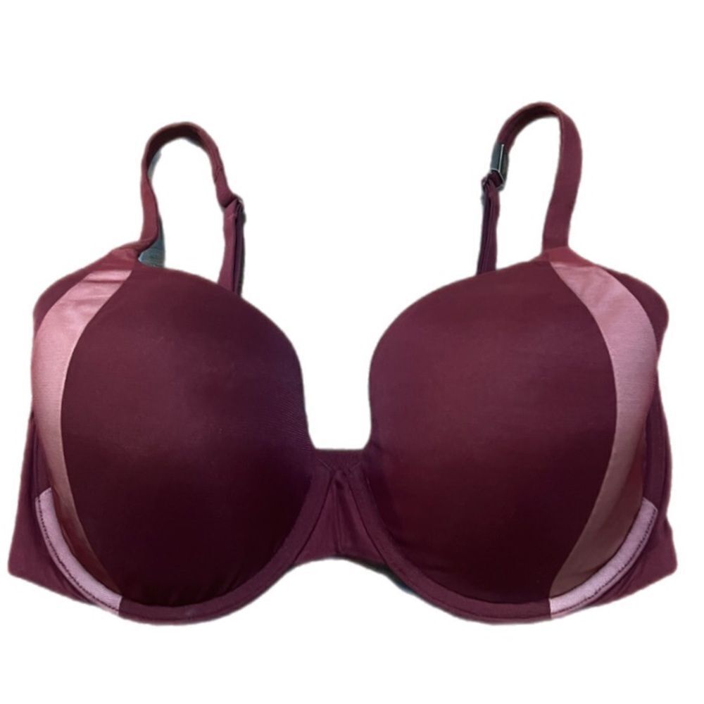 Victoria’s Secret Body Lined Perfect Coverage mesh bra burgundy 32DDD